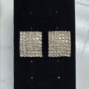 Elegant Silver Square Stud Earrings